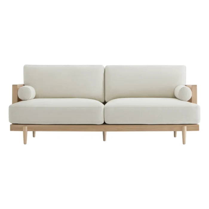 PRITI Natural Cane Upholstered Sofa