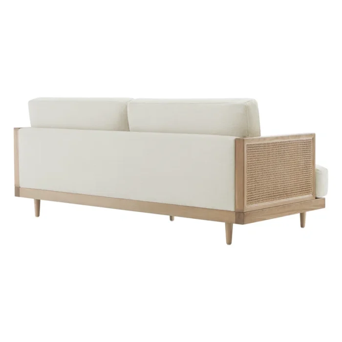 PRITI Natural Cane Upholstered Sofa