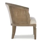 PRITI Wood and Upholstered Cane Accent Chair