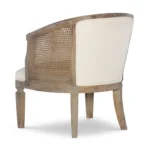 PRITI Wood and Upholstered Cane Accent Chair