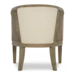 PRITI Wood and Upholstered Cane Accent Chair