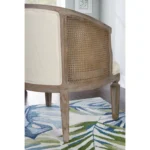 PRITI Wood and Upholstered Cane Accent Chair