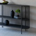 PRITI Handcrafted Wood and Steel Frame Console