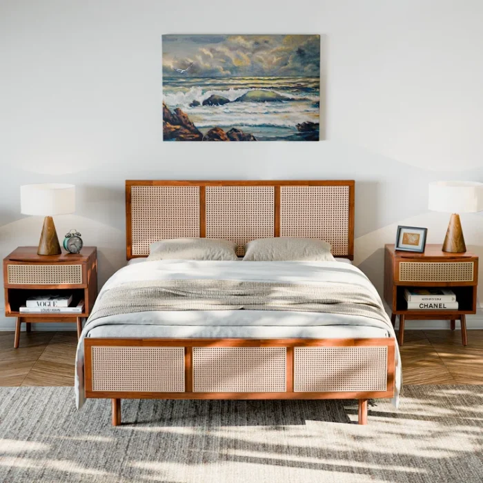 PRITI Solid Wood Platform Bed