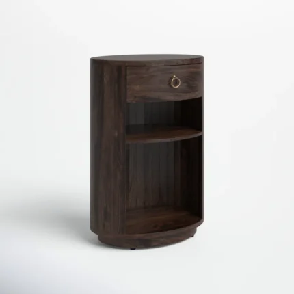 PRITI Drum End Table with Storage