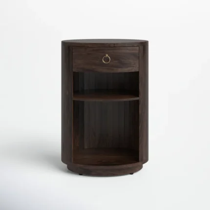 PRITI Drum End Table with Storage