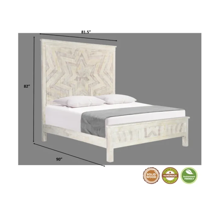 PRITI Solid Wood Platform Bed