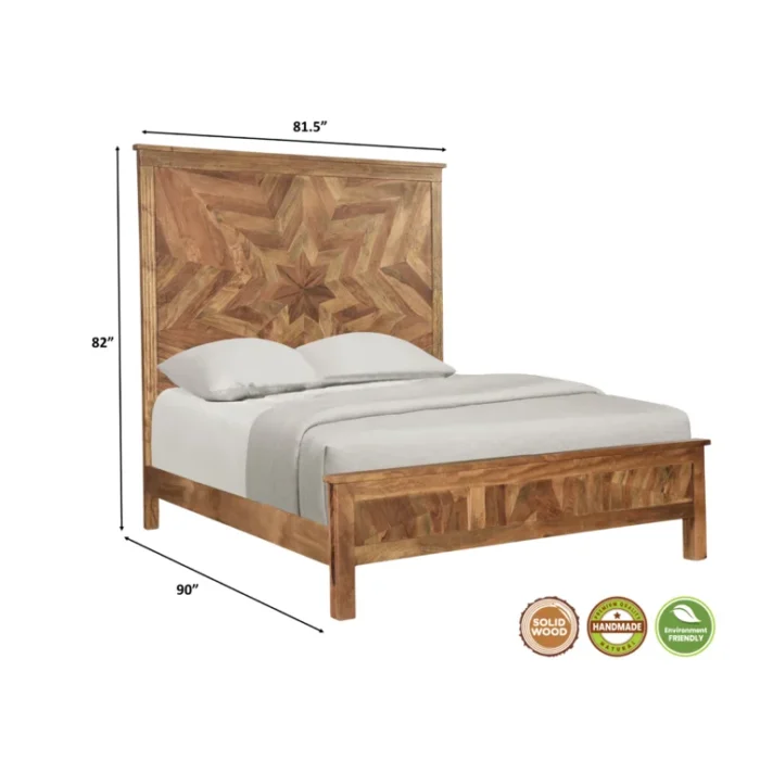 PRITI Solid Wood Platform Bed