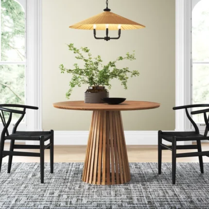 PRITI 46'' Solid Wood Pedestal Dining Table