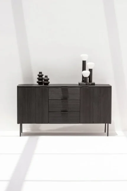 PRITI Black 3 Drawers & 2 Doors Sideboard