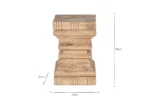 PRITI Carved Wood Side Table - Natural