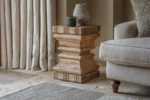 PRITI Wooden Side Table - Natural