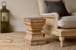 PRITI Wooden Side Table - Natural