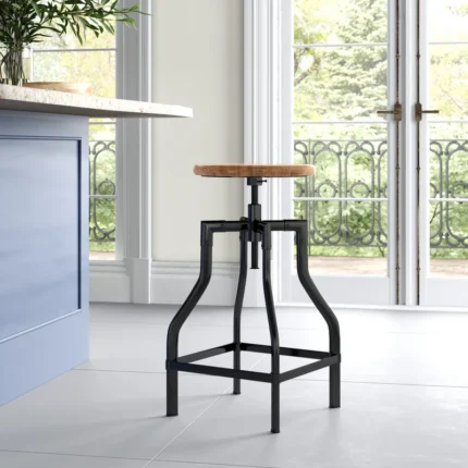 PRITI Adjustable Height Counter Stool with Metal Frame