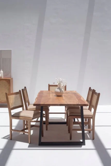 PRITI Dining Table With Metal Legs