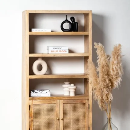 PRITI Rattan Wooden Bookshelves