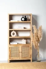 PRITI Rattan Wooden Bookshelves