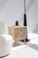 PRITI Two Drawer Wooden Bedside Table