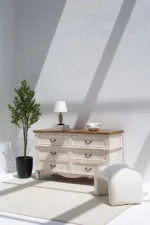 PRITI Six Drawers White Sideboard