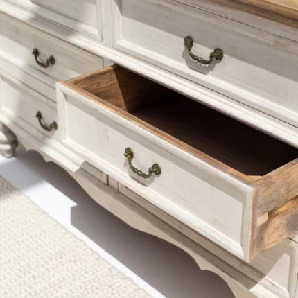 PRITI Six Drawers White Sideboard