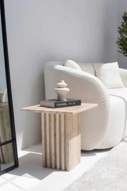 PRITI Travertine Side Table (3 Sizes)