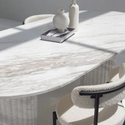 PRITI Marble Oval Dining Table (3 Sizes)