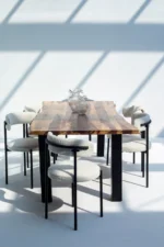 PRITI Rose Wood Top Dining Table