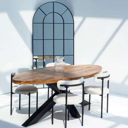 PRITI Oval Top Mango Wood Dining Table