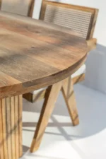 PRITI Dining Table with Slat Flat Legs