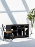 PRITI Black Painted Display Media Console