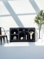 PRITI Black Painted Display Media Console