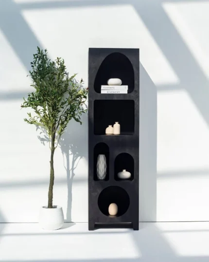 PRITI Black Painted Shelf Unit