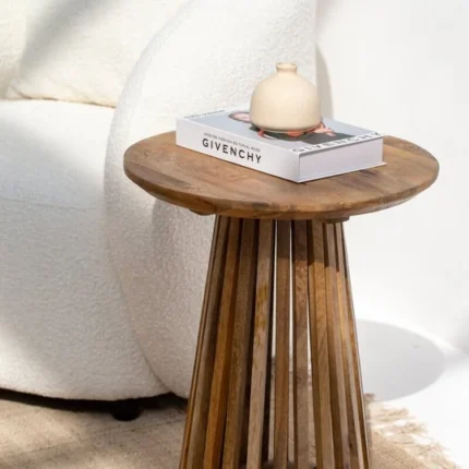 PRITI Wooden Round Side Table