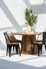 PRITI Round Wood Dining Table