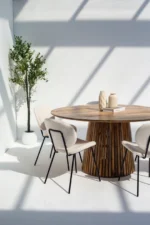 PRITI Round Wood Dining Table