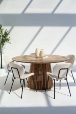 PRITI Round Wood Dining Table