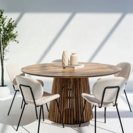 PRITI Round Wood Dining Table