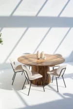 PRITI Round Wood Dining Table