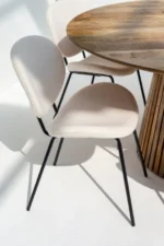 PRITI Dining Chair with Black Metal Legs