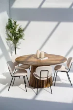 PRITI Round Wood Dining Table