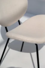 PRITI Dining Chair with Black Metal Legs