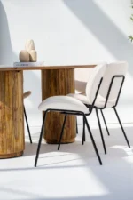 PRITI Dining Chair with Black Metal Legs