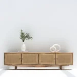 PRITI Doors Media Console (Solid Wood with cane ) - Image 10