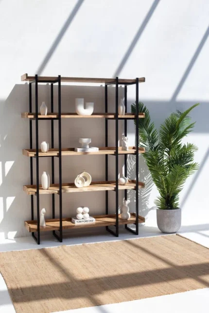 PRITI Industrial Mango Wood Bookcase