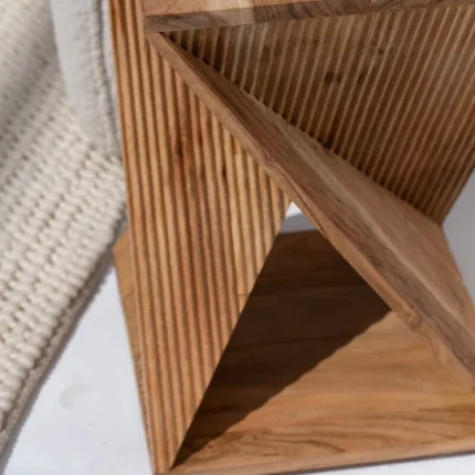 PRITI Twisted Wooden Side Table