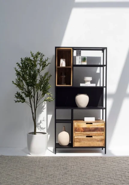 PRITI Industrial Wooden bookcase