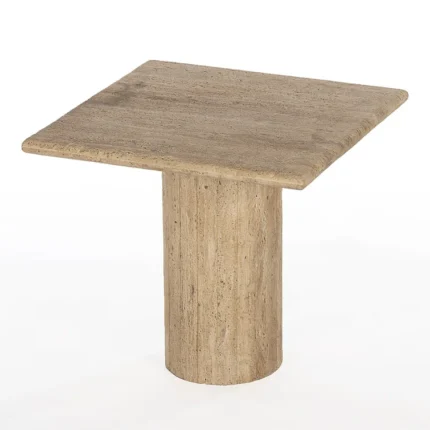 PRITI Modern Travertine Marble Tall End Table