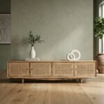 PRITI Doors Media Console (Solid Wood with cane ) - Image 7