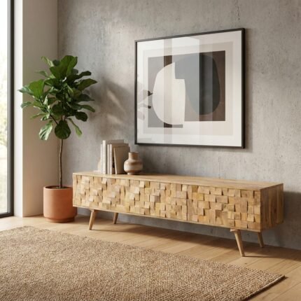 PRITI Wood Handicraft TV Cabinet