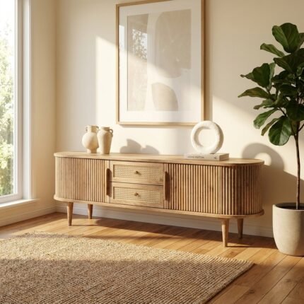 PRITI Wooden Media Console (2 Sizes) (Solid Wood )